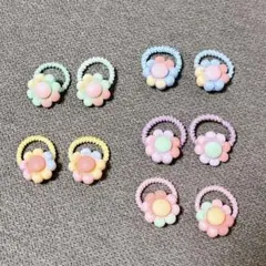 【新品未使用】髪ゴム 女の子 ヘアー アクセサリー アレンジ カラフルゴム