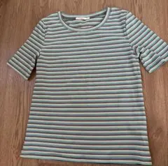 Chez toi マルチボーダー 半袖Tシャツのサムネイル