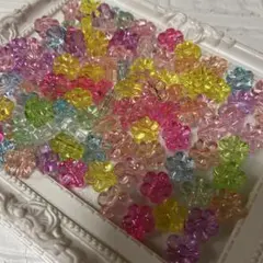 クリアお花ビーズ　100個