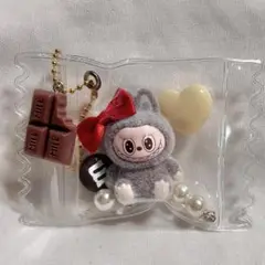 ラブブ　LABUBU マスコット　キャンディバッグキーホルダー　モカ