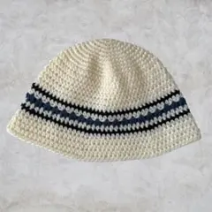 ハンドメイド　クロシェハット　クラッシャーハット　バケットハット