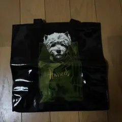 ５００円お値下げいたしました。犬のイラスト トートバッグ　ハロッズのサムネイル