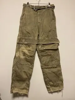 ベージュ脱色カーゴパンツ / ダメージ加工