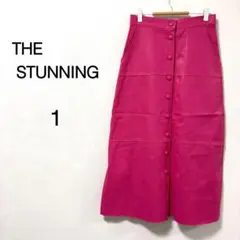 【THE STUNNING】ロングスカート フェイクレザー ピンク 1