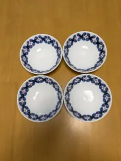 青と白の和食器 中鉢 紫陽花 昭和レトロ 花柄 4個セット - メルカリ