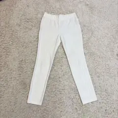 ドゥクラッセ 裏起毛パンツ 白 11号 暖か素材 ストレッチ ホワイト