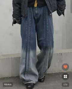 YENIN LASER CUT WIDE DENIM 40 - メルカリ