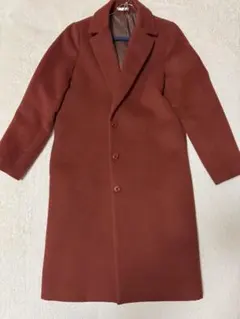 ブラウン ロングコート 3つボタン