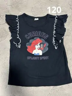 しまむら リトシー ディズニー プリンセス アリエル トップス フリル 夏　黒