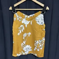 MORGAN 花柄 サテン トップス モノトーンフラワー キャミソール モーガン