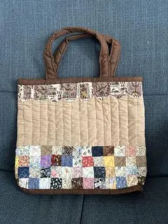 パッチワークキルティングトートバッグ