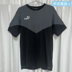◇中古美品 PUMA サッカー 半袖プラクティスシャツ ブラック Lサイズのサムネイル