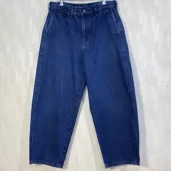 UNIQLO ワイドテーパードジーンズ M ブルー 股下66　25年475595