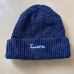 Supreme ニット帽 ネイビー 100%アクリル
