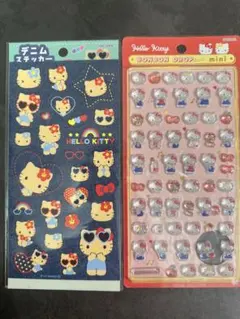 キティ　ボンボンドロップシールミニ　 デニムキティー　2枚セット サンリオ