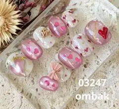 84　ベリーショート　ハートホロネイル　マグネットネイル　バレンタインネイル