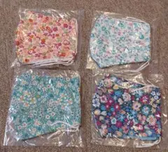 布マスク　4枚セット　大人用　大きめサイズ　花柄