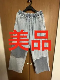 値下げ⭕️ mililopiulu ミリロピュール パッチワーク デニムパンツ