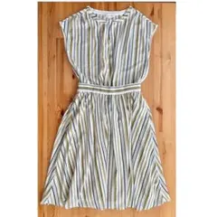 KUMIKYOKU フレンチスリーブスカートセットアップ　ストライプ　サイズ2