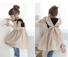 子供服Rora ミンゴ エプロン ドレス ワンピース キッズ 女の子 Sサイズのサムネイル