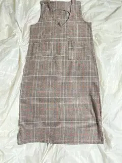 秋冬チェック ワンピース