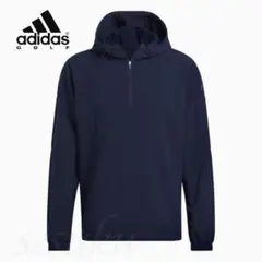 【2XL】アディダス ゴルフ GOLF 裏フリース ハーフジップジャケット 紺