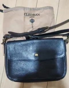CLEDRAN 黒 本革 ショルダーバッグ