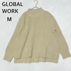＊グローバルワーク ハイネックニット 黄 長袖 M セーター i7630