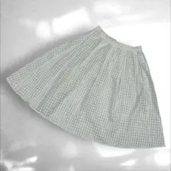 AULA AILA シアーチェックスカート シルクコットン　チェック柄1（E1のサムネイル