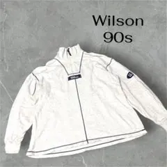 90s古着 Wilson ハーフジップ スウェット トレーナー ゆるたぼ　グレー