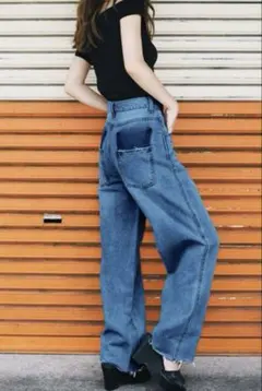 GRL 人気完売商品 ドロップポケットデニム ワイドパンツ Sサイズ