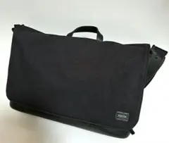PORTER メッセンジャーバッグ 本革 ブラック 大容量