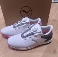 PUMA 新品未使用 メンズ ゴルフ 白✕灰✕桃 27cm スパイクレスシューズ