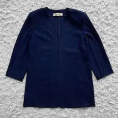 Chloe クロエ ノーカラー ジャケット L ネイビー 40 紺 ボタンレスのサムネイル