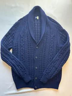 美品✨ インバーアラン 茶タグ ショールカーディガン アラン編み