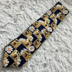 《極美品貴重早い者勝ち》ミッキーフラワーネクタイイタリア製年代物80s90s