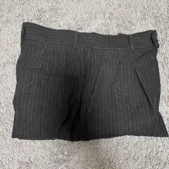 無地良品　ストレッチ起毛タックワイドパンツ　ブラックストライプ　Mサイズ