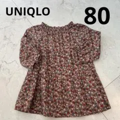 UNIQLO◆花柄バルーンスリーブワンピース　80