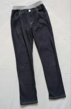 裏起毛　裏ボア　暖か素材　長ズボン 　150cm　デニム風　ストレッチ