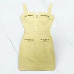 an アン フロントジップ ツイード ミニキャバドレス AOC-3451