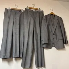 90s ダーバン スーツ Lサイズ程　パンツ2本 メンズ 通年用　グレー