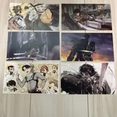 進撃の巨人　DVD 特典　ポストカード　イラストカード　6枚セット　リヴァイ ③