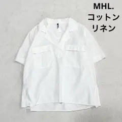美品 エムエイチエル コットン リネンシャツ オープンカラー プルオーバー 1
