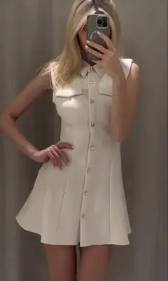 ZARA クレープミニワンピース xs