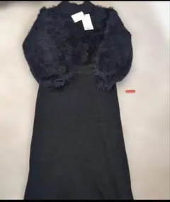 新品未使用品　　MOUSSY ブラック　　ニットワンピース 長袖　定価8980円