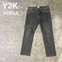 s Y2K ALDILA グレーデニム フレア ユニセックス　ギャル