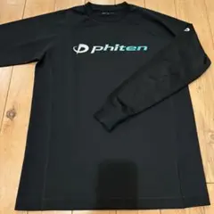 phiten ブラック ロングTシャツ S グラデーション　ロンT