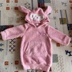 美品！My Melody ピンク フード付きワンピース 80 マイメロ