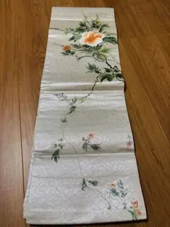 限定価格‼️ 花柄 袋帯 作家物オレンジ色