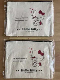 ハローキティ キャンバスポーチ 2個セット